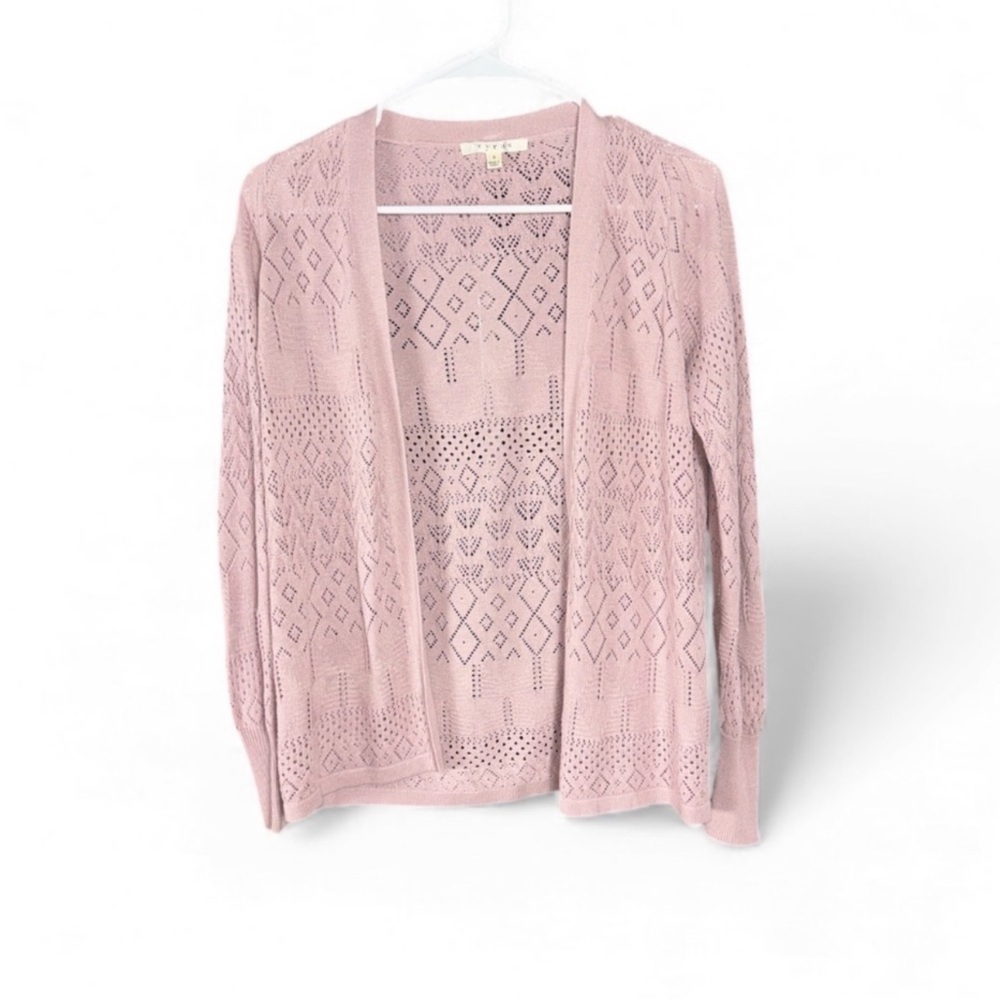 Cyrus Pink Open-Front Sweater size small